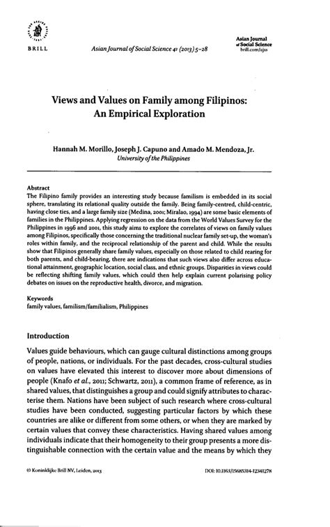 values oriented in tagalog|Views and Values on Family among Filipinos: An Empirical .
